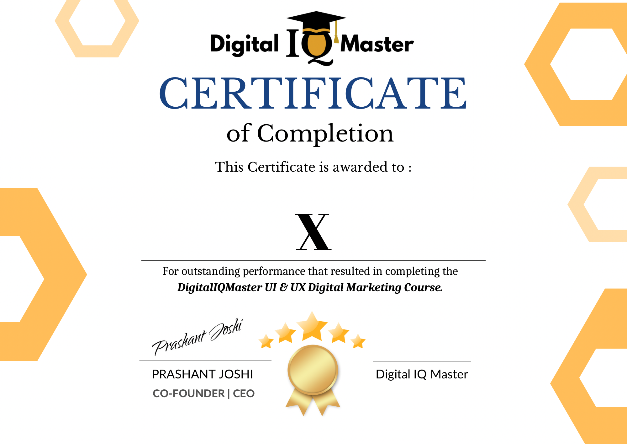 UX/UI Design Course Certificate